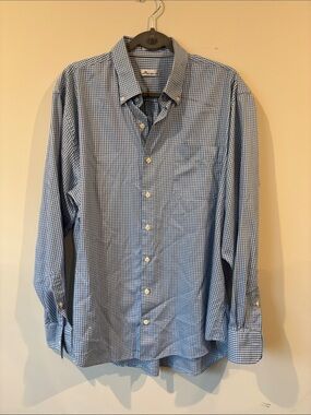 Peter Millar Blue Gingham Button-Down Shirt